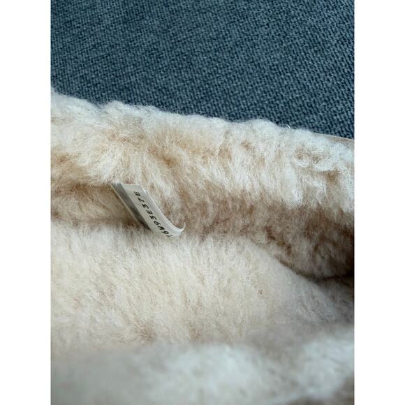 UGG Brett Mocassin Fur Lined Shoes Flats Womens 10 Beige - Picture 10 of 11